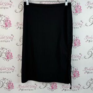 Tight rope skirt lace trim Black Women's Straight Skirt - Classic Minimal Style
